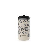 QWETCH - Travel Mug Isotherme - Leopard Sable 350ml - Thermos Café & Thé en Inox - 6h Chaud et 12h Froid - Compacte & Étanche, Mug de voyage