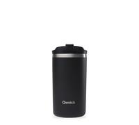 QWETCH - Travel Mug Isotherme - Noir 350ml - Thermos Café & Thé en Inox - 6h Chaud et 12h Froid - Sans BPA, Étanche, Mug de voyage