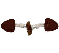 QWFVHJ Boutons en cuir, boutons for duffle-coat, boutons de manteau, boutons en corne, 3 paires, 20 cm, cuir blanc nacré(Bruin)