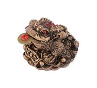 QWFVHJ Crapaud Feng Shui, Figurine de Crapaud Porte-Bonheur en résine, Bronze, à Trois Pattes, décoration for la Maison ou Le Bureau, Ornement Chinois Richesse