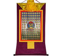 QWFVHJ Peinture sur Rouleau, Rouleau de Soie, Peinture sur Rouleau de Soie, thangka tibétain, 100 Tara Vertes, thangka tibétain(Purple,Small(35cm*27cm))