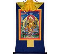 QWFVHJ Peinture sur Rouleau, Rouleau de Soie, Peinture sur Rouleau de Soie, thangka tibétain, Art du thangka Bouddhiste tibétain(64cm*48cm)