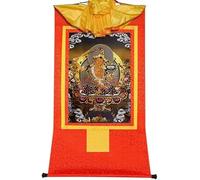 QWFVHJ Peinture sur Rouleau, Rouleau de Soie, Peinture sur Rouleau de Soie, thangka tibétain, Manjusri, Bouddha de la Sagesse, Peinture thangka tibétaine(Red,Medium(62cm*47cm))