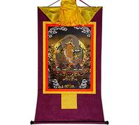QWFVHJ Peinture sur Rouleau, Rouleau de Soie, Peinture sur Rouleau de Soie, thangka tibétain, Manjusri, Bouddha de la Sagesse, Peinture thangka tibétaine(Purple,Large(85cm*63cm))