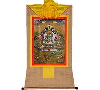 QWFVHJ Peinture sur Rouleau, Rouleau de Soie, Peinture sur Rouleau de Soie, thangka tibétain, Tapisserie thangka tibétaine Bodhisattva Tara(Bruin,M)