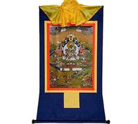 QWFVHJ Peinture sur Rouleau, Rouleau de Soie, Peinture sur Rouleau de Soie, thangka tibétain, Tapisserie thangka tibétaine Bodhisattva Tara(Blu,S)