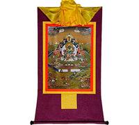 QWFVHJ Peinture sur Rouleau, Rouleau de Soie, Peinture sur Rouleau de Soie, thangka tibétain, Tapisserie thangka tibétaine Bodhisattva Tara(Purple,M)