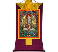QWFVHJ Peinture sur Rouleau, Rouleau de Soie, Peinture sur Rouleau de Soie, thangka tibétain, Tara Blanche, sittara, Peinture thangka tibétaine(Purple,Small(35cm*27cm))