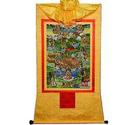 QWFVHJ Peinture sur Rouleau, Rouleau de Soie, Peinture sur Rouleau de Soie, thangka tibétain, thangka tibétain Bodhisattva Tara Fait Main(Onecolor,M)