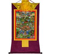 QWFVHJ Peinture sur Rouleau, Rouleau de Soie, Peinture sur Rouleau de Soie, thangka tibétain, thangka tibétain Bodhisattva Tara Fait Main(Purple,S)