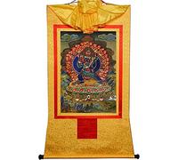 QWFVHJ Peinture sur Rouleau Suspendu, Rouleau de Soie, Peinture sur Rouleau de Soie, thangka tibétain, Vajrabhairava, conquérant du Seigneur de(Unique Colour,Medium(62cm*47cm))