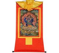 QWFVHJ Peinture sur Rouleau Suspendu, Rouleau de Soie, Peinture sur Rouleau de Soie, thangka tibétain, Vajrabhairava, conquérant du Seigneur de(Red,Small(35cm*27cm))