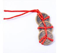 QWFVHJ Pièces de Monnaie du Yi King, décoration Feng Shui, Une pièce en Laiton de Bon augure Feng Shui Trois Trinité/Pièces du Yi King + Sac Cadeau