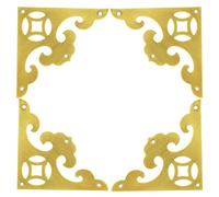 QWFVHJ Protections d'angle en métal Vintage, Filigrane d'angle, 4 pièces, Protections d'angle Vintage, Protections de Bord, Style Antique, for Meubles de Bureau(Gold,5.5cm)