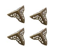 QWFVHJ Protections d'angle en métal Vintage, Filigrane d'angle, Plaque de Protection de boîte en Bois en Bronze Antique, Pieds de boîte à Bijoux décoratifs, quincaillerie décorative(Brass,L)