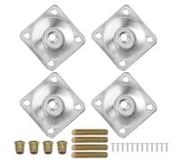 QWFVHJ Supports de Fixation for Pieds Table, plaques Meubles (lot 4), argentée 48 x 2 mm, for canapé et Fauteuil. Renfort Robustes en Fer