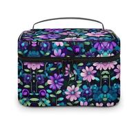 QWHJK Sac de rangement multifonction, camélia violet imprimé, sac de rangement de salle de bain, sac de rangement multifonction portable, camélia violet, 25 x 18 x 15 cm, Camélia violet, 25x18x15cm