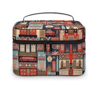 QWHJK Sac de rangement multifonction, symboles de l'Angleterre, sac de rangement pour salle de bain, maquillage, sac de rangement multifonction portable, symboles de l'Angleterre, 25 x 18 x 15 cm,