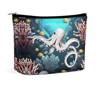 QWHJK Trousse cosmétique de voyage, sac cosmétique de poche imprimé vie marine, sac cosmétique simple, sac cosmétique pour sac à main, vie marine, taille unique, Marine Life, Taille unique
