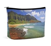 QWHJK Trousse de maquillage de voyage, sac de voyage Kauai Hawaï, imprimé bord de mer, sac de voyage simple, trousse de maquillage pour sac à main, Kauai Hawaii Seashore, taille unique, Kauai Hawaii