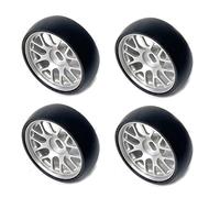QWHTYO Pneu de Roue RC Voiture Compatible avec Wltoys 284131 K969 K979 K989 pour Kyosho pour Mini-z 1/28 RC, Pièces De Voiture, Jantes en Métal À Dérive Dure De 26.5mm