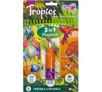 Qwi Toy 3in1 Livre de jeu pour enfants Livre de coloriage sur l'eau - Dessiner avec de l'eau avec un stylo de coloriage sur l'eau, pages dépliantes et autocollants inclus