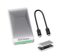 QWIIZLAB Boîtier NVMe sans ventilateur 80 Gbps avec boîtier en aluminium, compatible avec Thunderbolt 5/4/3, rétrocompatible avec USB4/UBS3.2/3.1/3.0, prend en charge les SSD PCIe M.2 jusqu'à 8 To