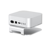 Qwiizlab Support en aluminium pour Mac mini M4/M4 Pro 2024, accès pratique au bouton d'alimentation, anti-rayures, antidérapant, évite la surchauffe, design durable et robuste (argenté)