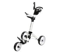 QWIK-Fold Chariot À 3 Roues Chariot De Golf À Pousser À Tirer - Frein Au Pied - Une Seconde pour L'Ouvrir Et Le Fermer ! (Blanc/Blanc)