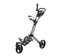 Qwik-Fold Chariot de Golf pivotant à 3 Roues Push Pull - Roue Avant rotative à 360° - Ouverture et Fermeture en Une Seconde (Anthracite/Noir)