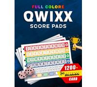 Qwixx Score Pads: 1200 Dividable Full Color Qwixx Score Cards | Qwixx Dice Game Large Score Sheets