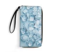 QWJKM Cubes Portefeuille en cuir pour homme et femme - Portefeuille long vertical fin avec fermeture éclair et porte-cartes - Blanc - 19,7 x 10,5 cm, blanc, 19.7x10.5cm