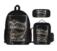 QWJKM Dentures in A Cup Ensemble sac à dos de voyage pour ordinateur portable avec sac à déjeuner isotherme et trousse à crayons, blanc, 30,5 x 14 x 41,9 cm, blanc, 12x5.5x16.5 inches