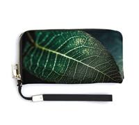 QWJKM Light Through Leaves Portefeuille en cuir pour porte-monnaie unisexe fin avec fermeture éclair, blanc, 20 x 10,5 cm, blanc, 20.0*10.5cm