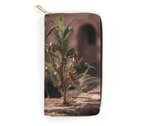 QWJKM Plants Among Portefeuille en cuir pour homme et femme avec fermeture éclair et porte-cartes Blanc 19,7 x 10,5 cm, blanc, 19.7x10.5cm