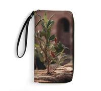 QWJKM Plants Among Portefeuille en cuir pour homme et femme avec fermeture éclair et porte-cartes Blanc 19,7 x 10,5 cm, blanc, 19.7x10.5cm