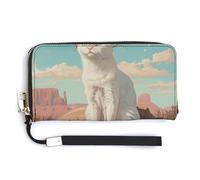 QWJKM Portefeuille en cuir portant une couronne d'épines pour porte-monnaie unisexe fin avec fermeture éclair, blanc, 20 x 10,5 cm, blanc, 20.0*10.5cm