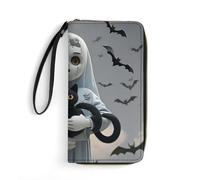 QWJKM Portefeuille long en cuir avec fermeture éclair et porte-cartes pour homme et femme Motif poupée cauchemar Blanc 19,7 x 10,5 cm, blanc, 19.7x10.5cm