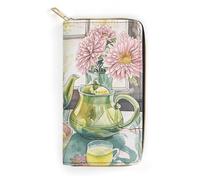 QWJKM Portefeuille vertical fin en cuir avec fermeture éclair et porte-cartes pour homme et femme, blanc, 19,7 x 10,5 cm, blanc, 19.7x10.5cm