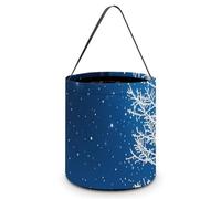 QWJKM Sacs à friandises d'Halloween avec poignées - Flocons de neige blancs qui tombent - Sac fourre-tout d'Halloween - Sac fourre-tout pour bonbons d'Halloween - 20 x 21 cm - Blanc - 20 x 21 cm,