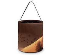QWJKM Sacs à friandises d'Halloween avec poignées - Paysage du désert - Sac fourre-tout d'Halloween - Sac fourre-tout pour bonbons d'Halloween - 20 x 21 cm - Blanc - 20 x 21 cm, blanc, 7.9x8.3 Inches