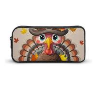 QWJKM Trousse à crayons pour homme et femme avec chapeau de feuille d'érable de dinde - Trousse à crayons portable personnalisée - Trousse à crayons esthétique - Organiseur de bureau pour bureau,