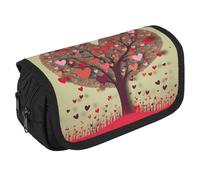 QWJKM Trousse à crayons pour homme et femme avec cœur d'arbre - Trousse à crayons personnalisée de grande capacité - Trousse à crayons esthétique - Organiseur de bureau mignon pour fournitures de