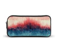 QWJKM Trousse à crayons pour homme et femme avec motif vague - Trousse à crayons portable personnalisée - Trousse à crayons esthétique - Organiseur de bureau pour bureau, blanc, 8.7x2x4.7 inches