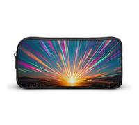 QWJKM Trousse à crayons pour homme et femme - Brillance brillante - Portable - Trousse à crayons personnalisée - Esthétique - Organiseur de bureau pour bureau, blanc, 8.7x2x4.7 inches