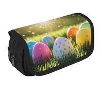 QWJKM Trousse à crayons pour homme et femme - Le soleil brille sur l'œuf de Pâques - Trousse à crayons personnalisée de grande capacité - Trousse à crayons esthétique - Organiseur de bureau mignon
