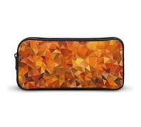 QWJKM Trousse à crayons pour homme et femme - Motif abstrait orange - Trousse à crayons portable personnalisée - Esthétique - Boîte à crayons - Organiseur de bureau pour bureau, blanc, 8.7x2x4.7