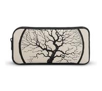 QWJKM Trousse à crayons pour homme et femme - Motif arbre sans feuilles - Trousse à crayons portable personnalisée - Esthétique - Boîte à crayons - Organiseur de bureau pour bureau, blanc, 8.7x2x4.7