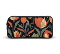 QWJKM Trousse à crayons pour homme et femme - Motif floral - Trousse à crayons portable personnalisée - Esthétique - Boîte à crayons - Organiseur de bureau pour bureau, blanc, 8.7x2x4.7 inches