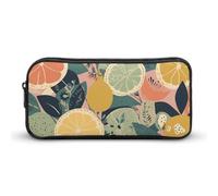 QWJKM Trousse à crayons pour homme et femme - Motif fruits - Trousse à crayons portable personnalisée - Esthétique - Boîte à crayons - Organiseur de bureau pour bureau, blanc, 8.7x2x4.7 inches